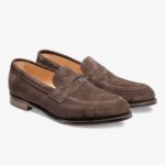 Cheaney Hadley brown suede penny loafers