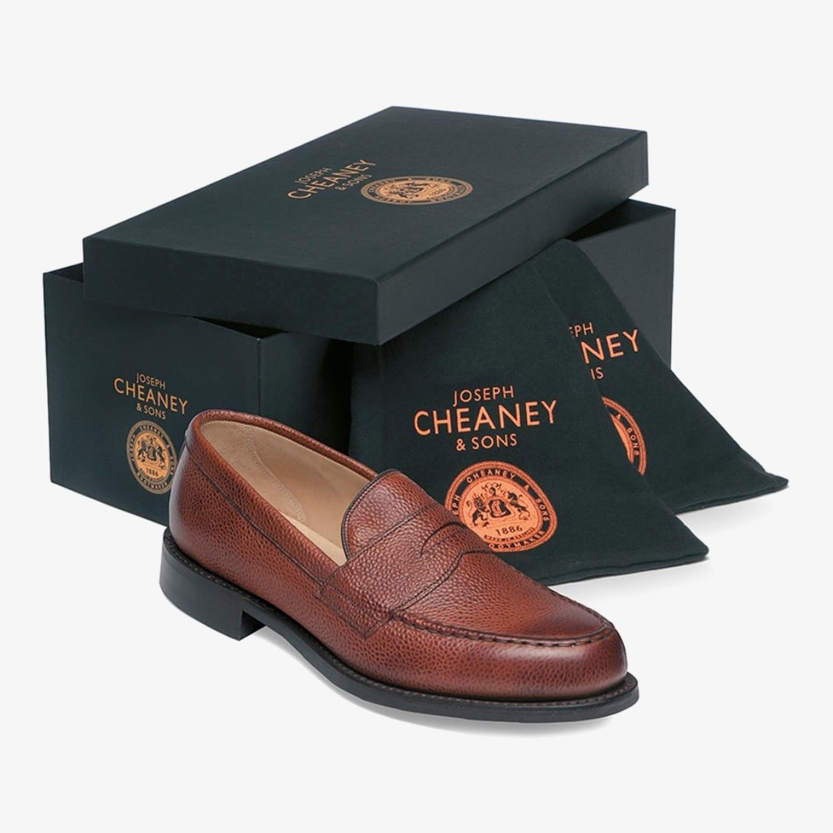 Cheaney Howard mahogany penny loafers