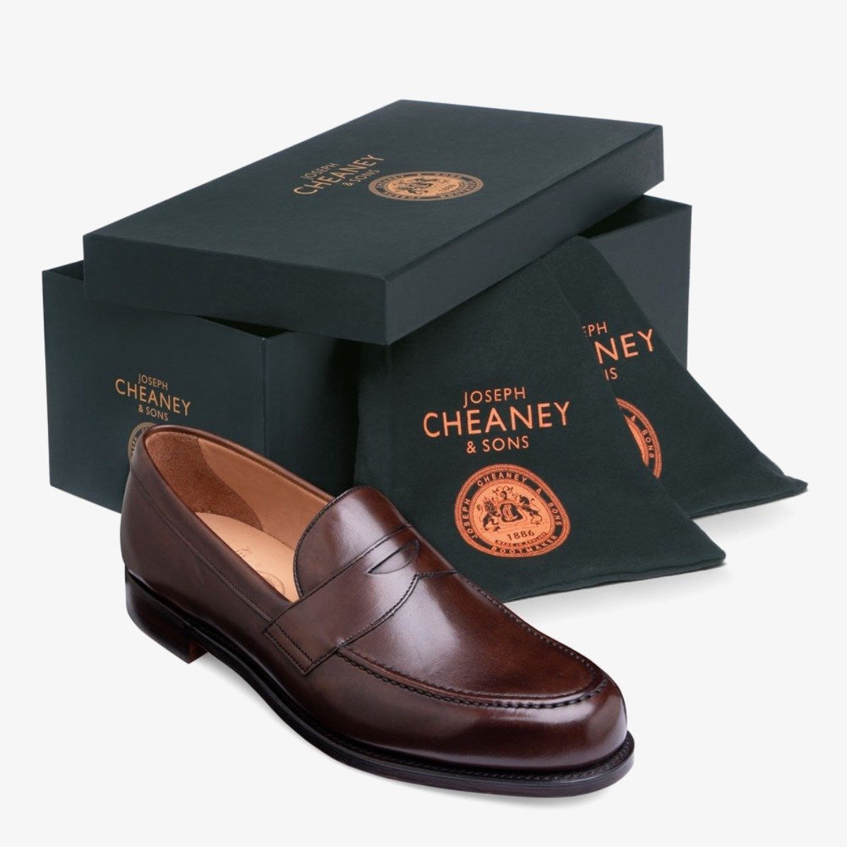 Cheaney Hudson mocha men's penny loafers