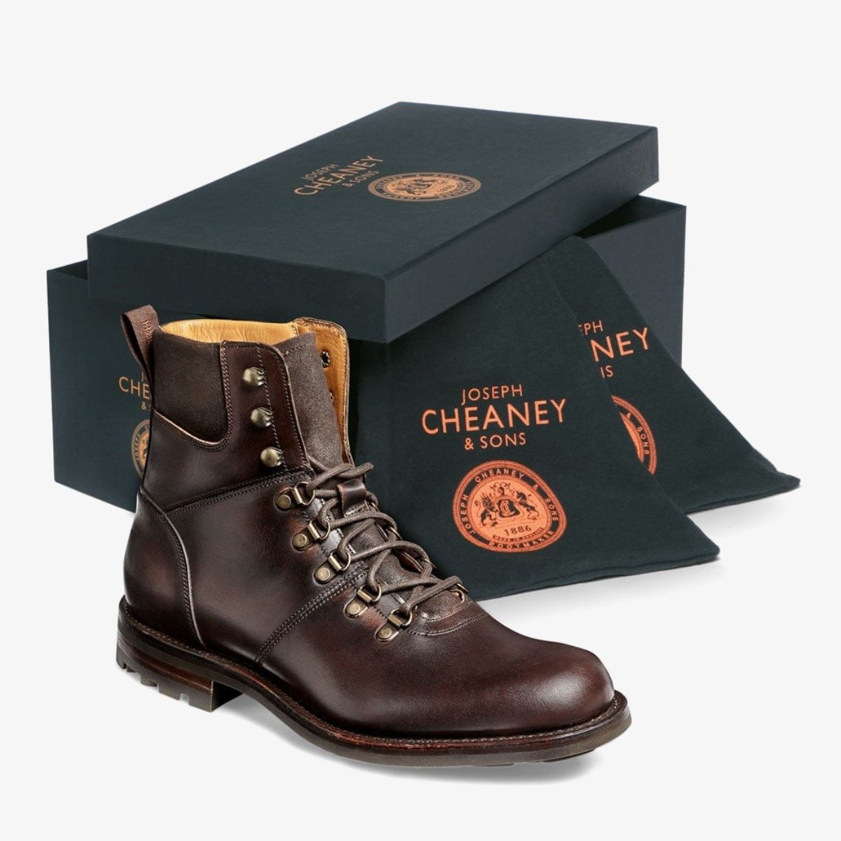 Cheaney Ingleborough tamsiai rudi auliniai žygio batai