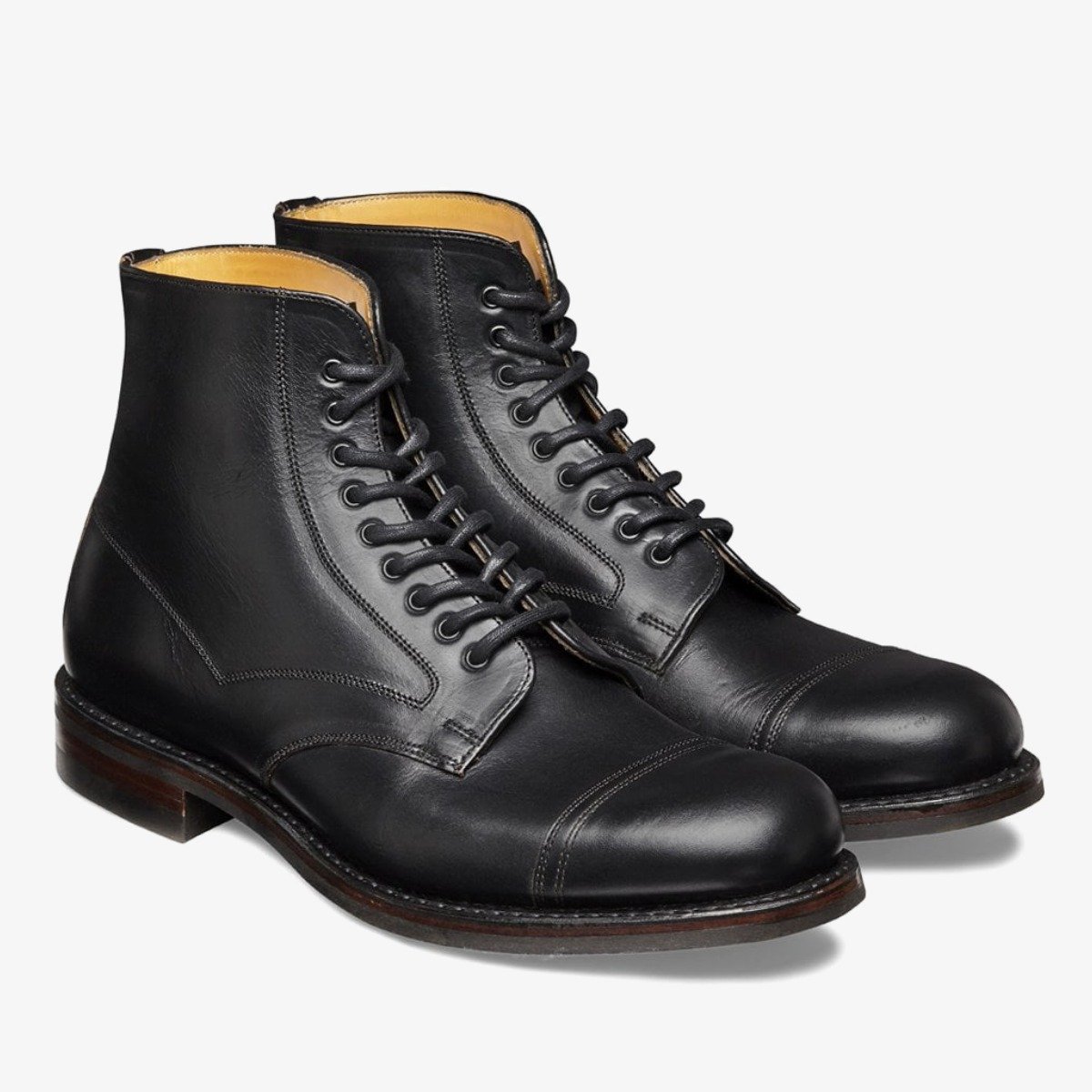 Cheaney Jarrow black toe cap lace-up boots