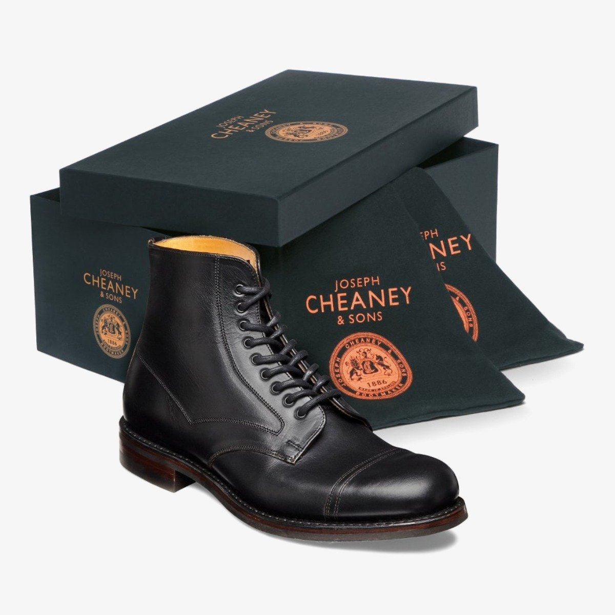 Cheaney Jarrow Black Toe Cap Lace-Up Boots - The Noble Dandy