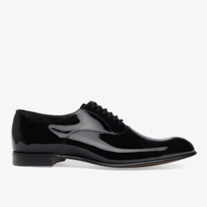 Cheaney Kelly black patent leather tuxedo oxford shoes