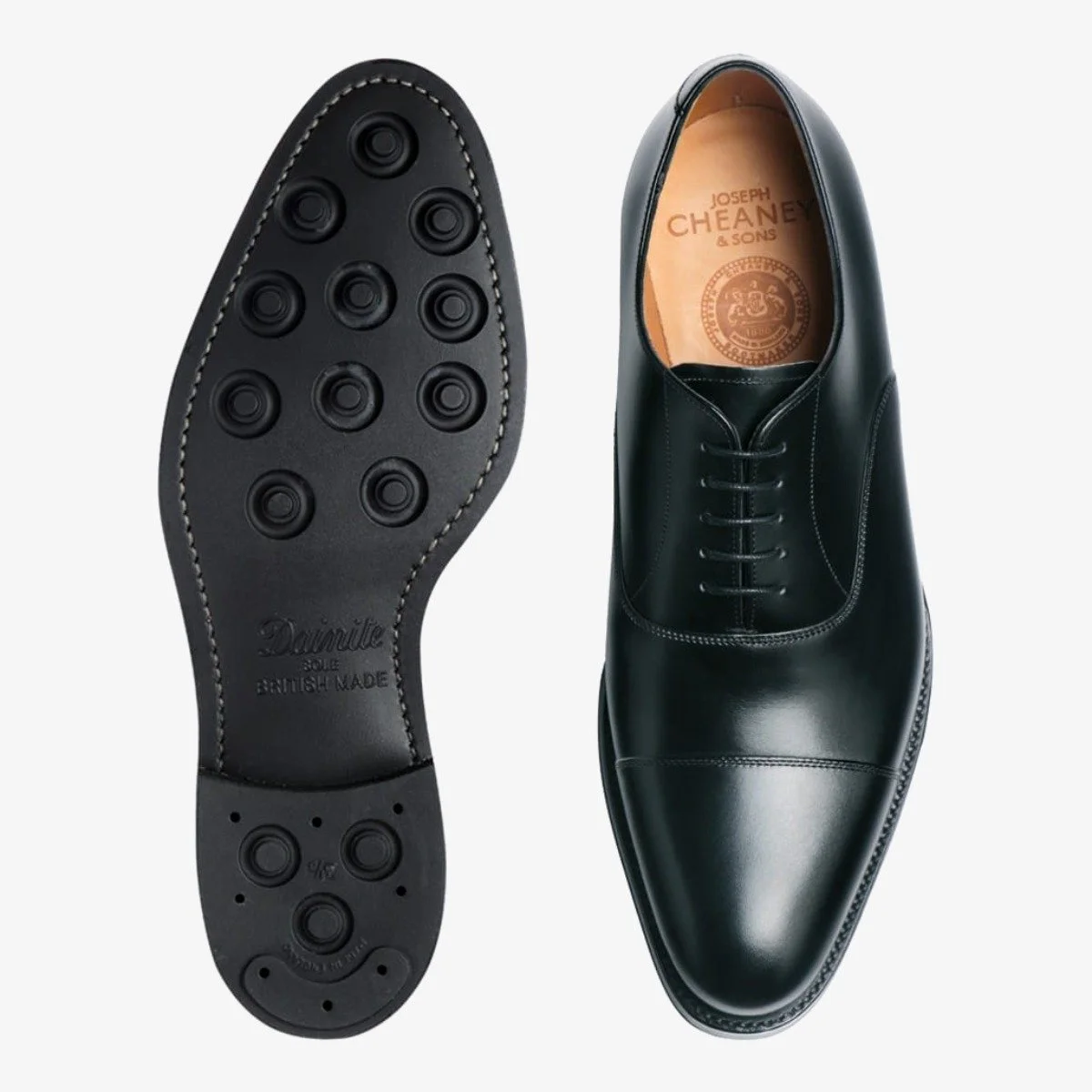 Cheaney Lime black toe cap oxford shoes