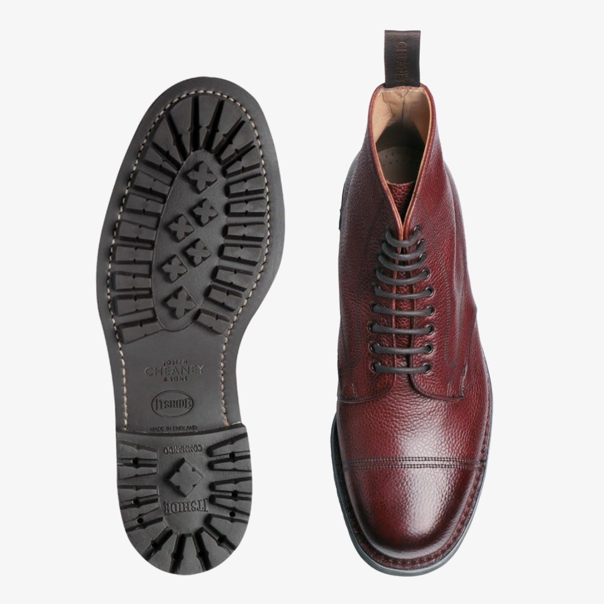 Cheaney Pennine II burgundiškos spalvos suvarstomi auliniai batai