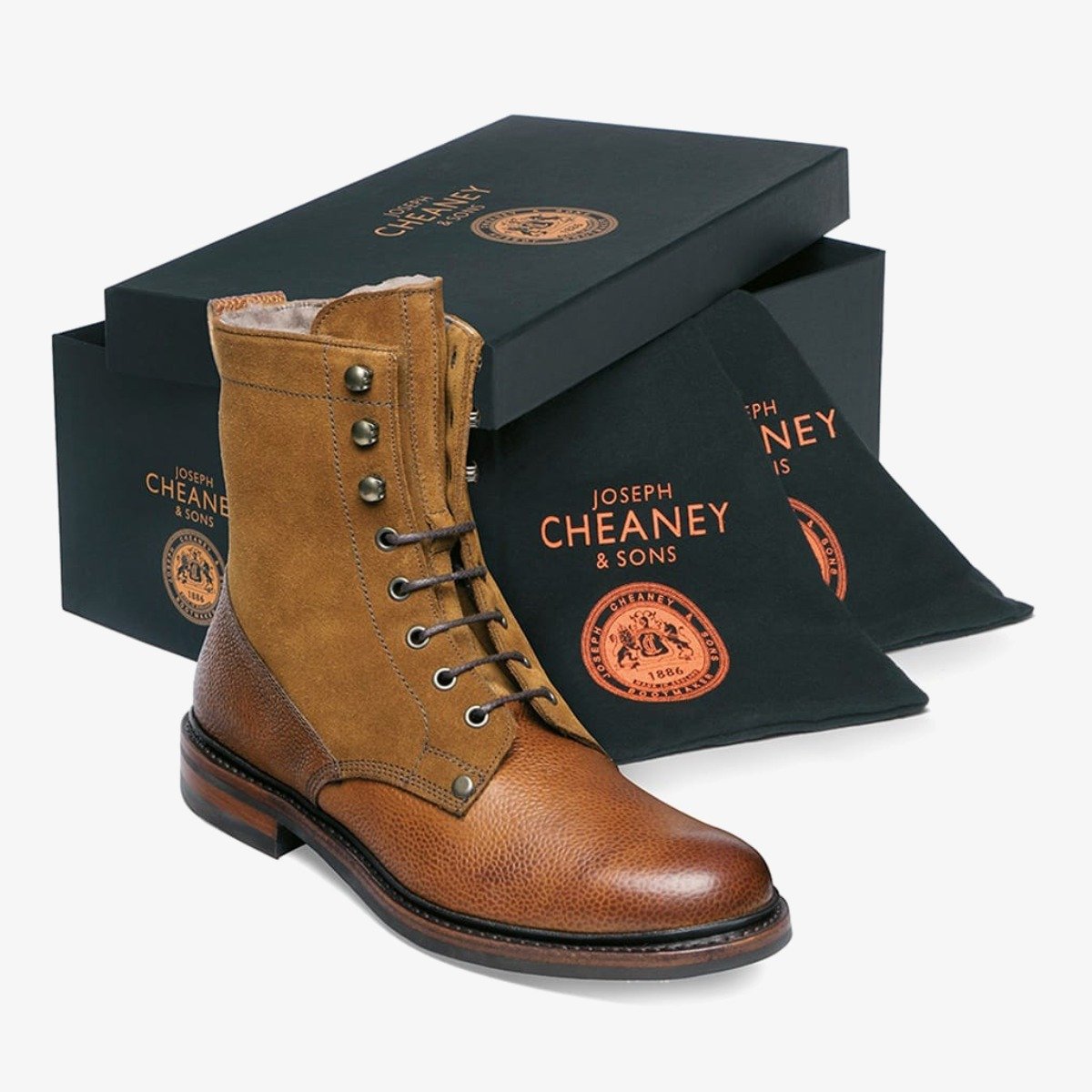 Cheaney Scott almond lace-up boots