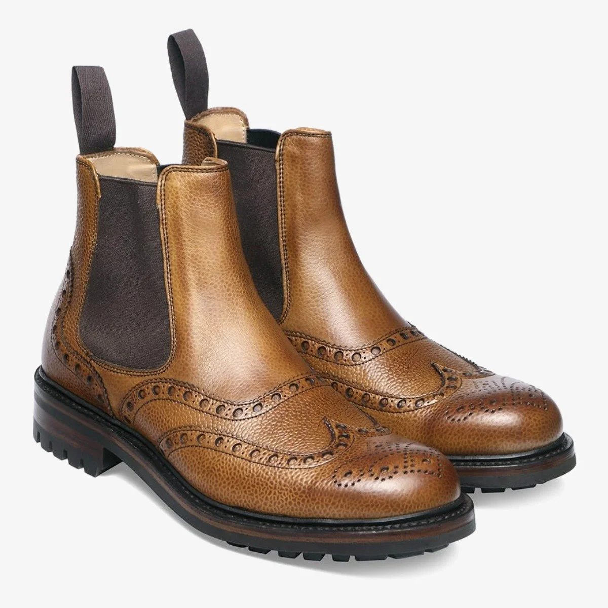 Cheaney Tamar almond brogue Chelsea boots
