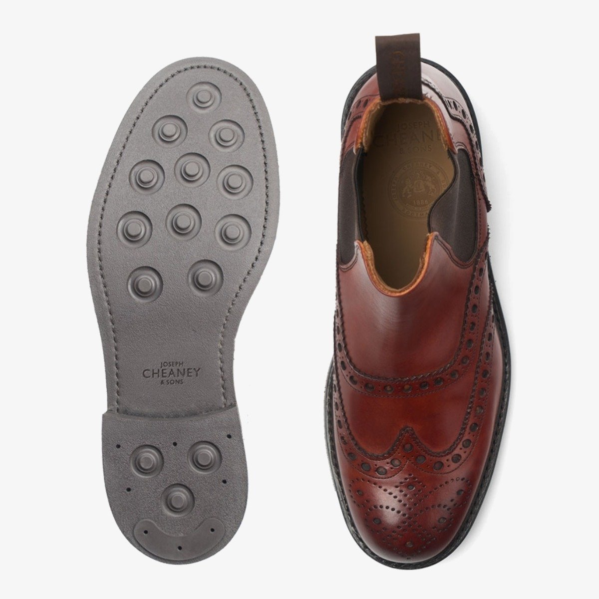 Cheaney Tamar Dark Leaf Brogue Chelsea Boots The Noble Dandy