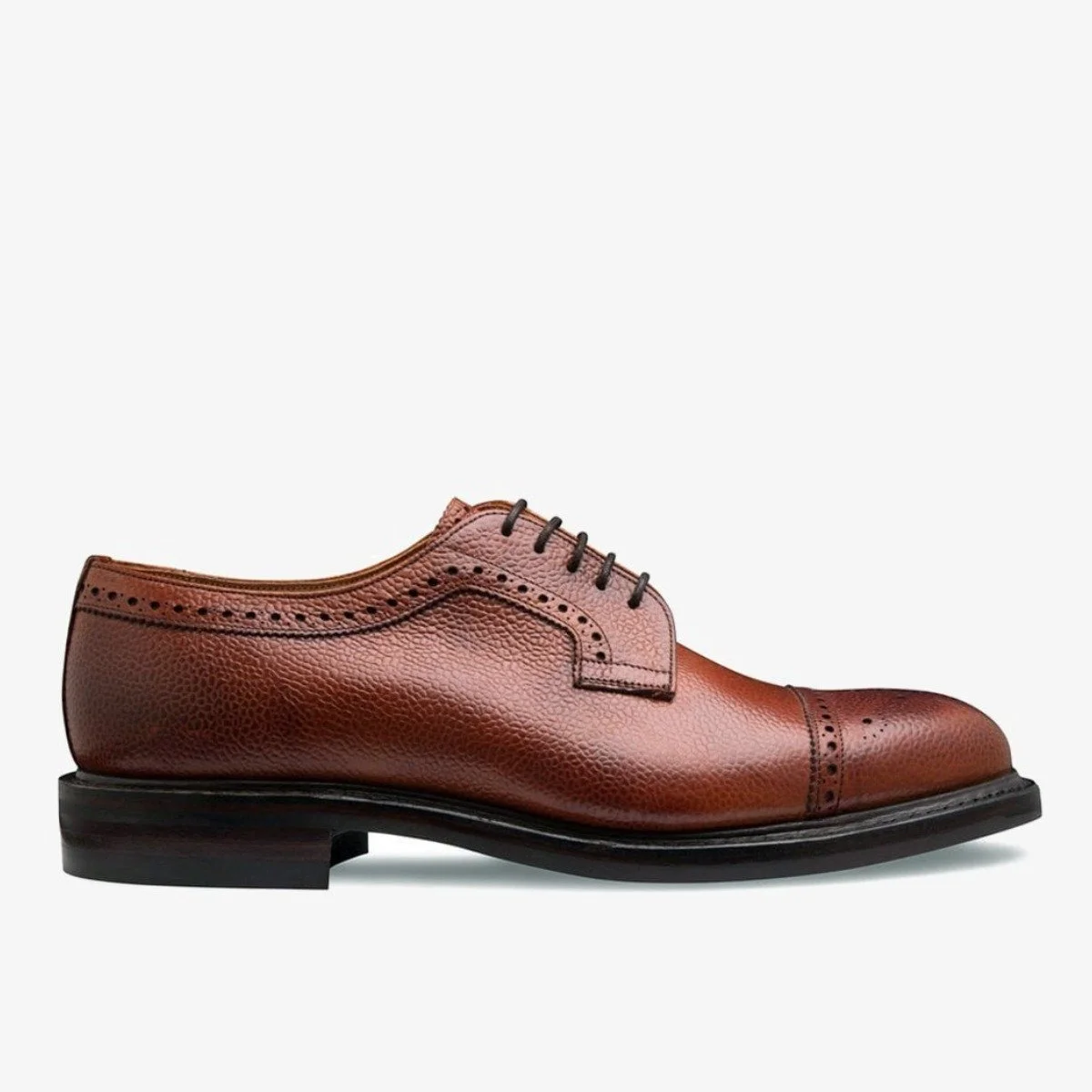 Bergdorf Goodman Men's Half-textured Leather Derby Shoes In Tabaco