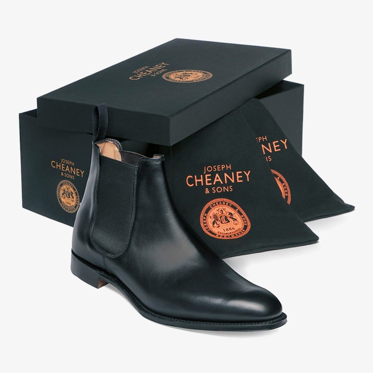 Cheaney Threadneedle black men's Chelsea boots