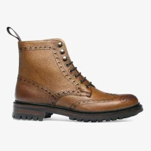 Cheaney Tweed almond brogue men's lace-up boots