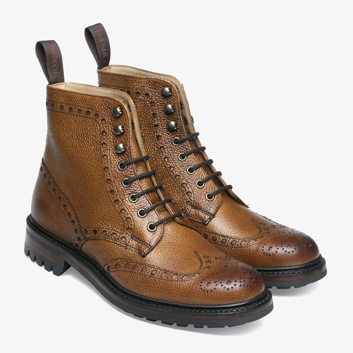Cheaney Tweed almond brogue men's lace-up boots