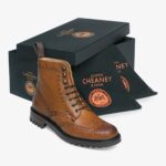 Cheaney Tweed almond brogue lace-up boots