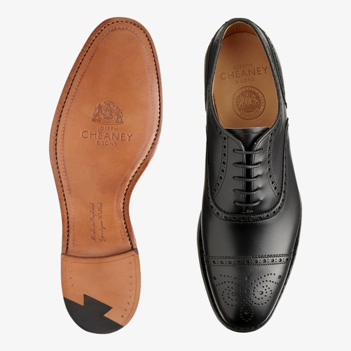 Cheaney Wilfred black brogue oxford shoes - G fit