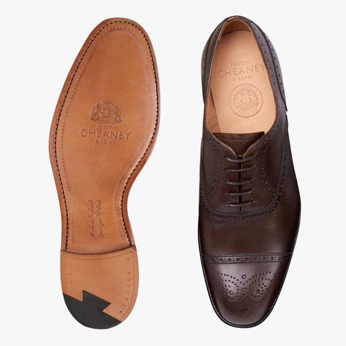 Cheaney Wilfred mocha brogue oxford shoes