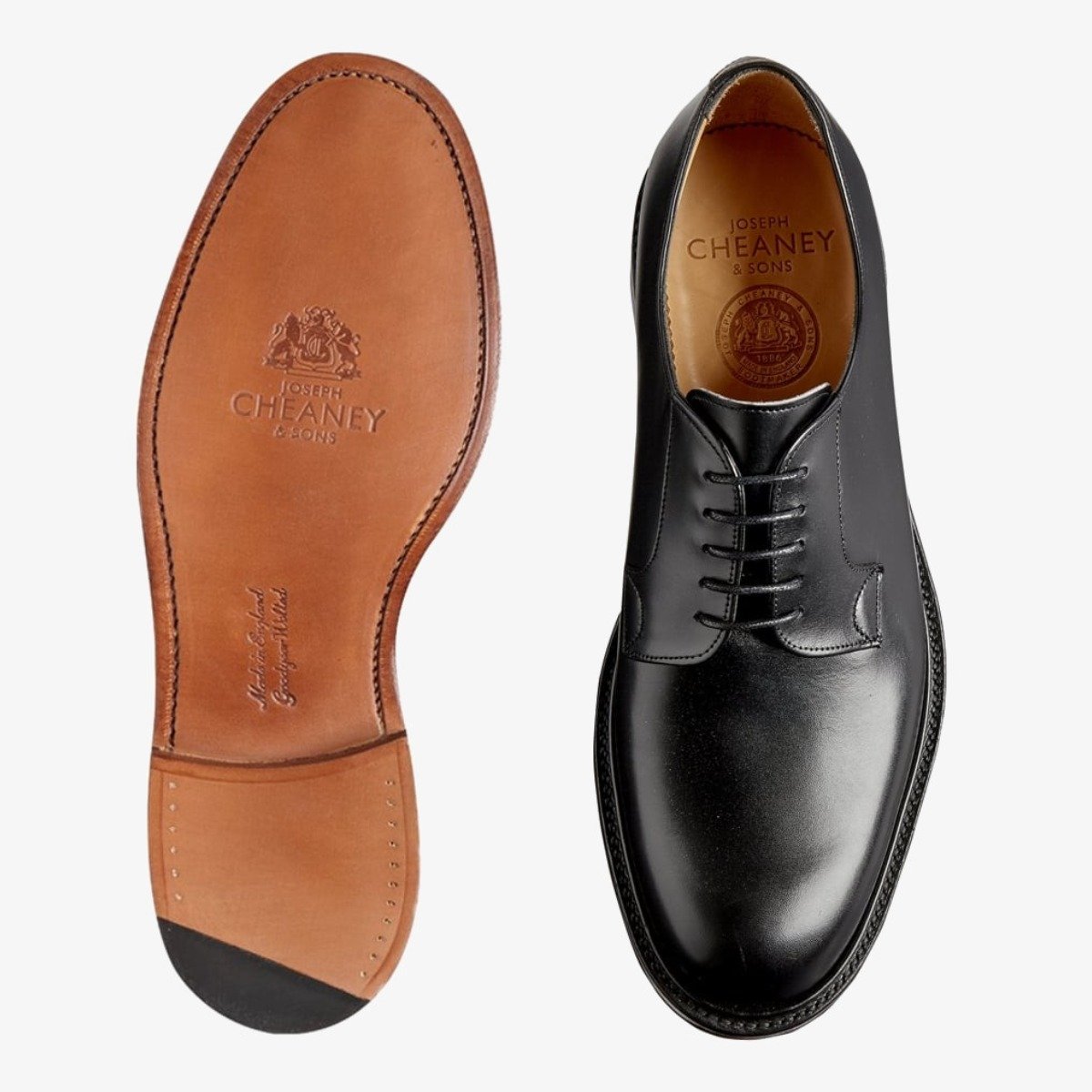 Cheaney Wye II Black Blucher Shoes - The Noble Dandy