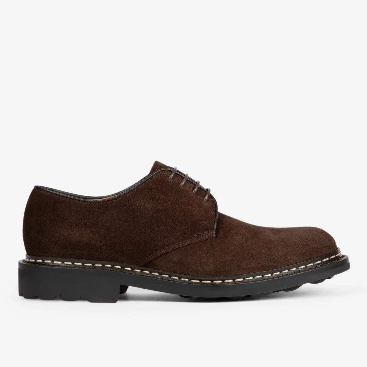 Heschung Crocus café dark brown suede derby shoes