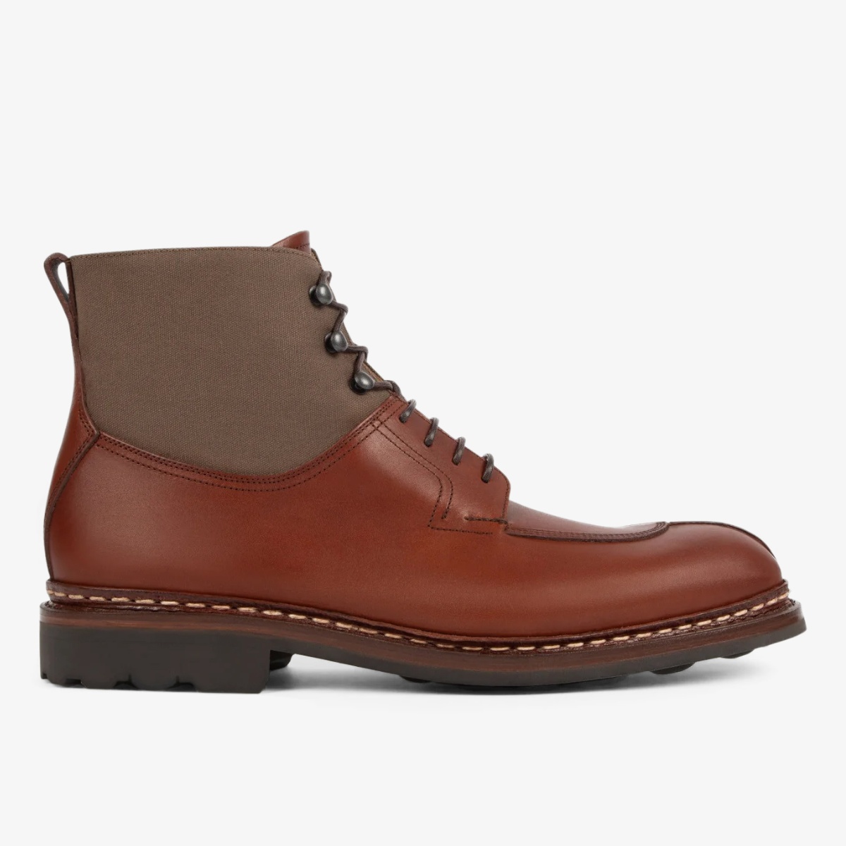 Heschung Ginkgo expresso mahogany split toe lace-up boots