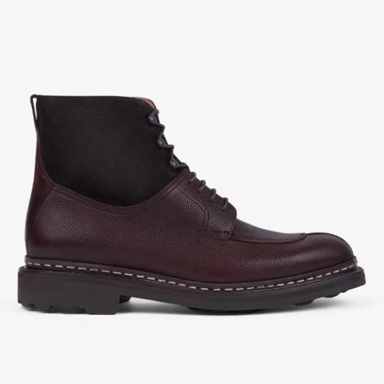 Heschung Ginkgo moro dark brown grain split toe lace up boots