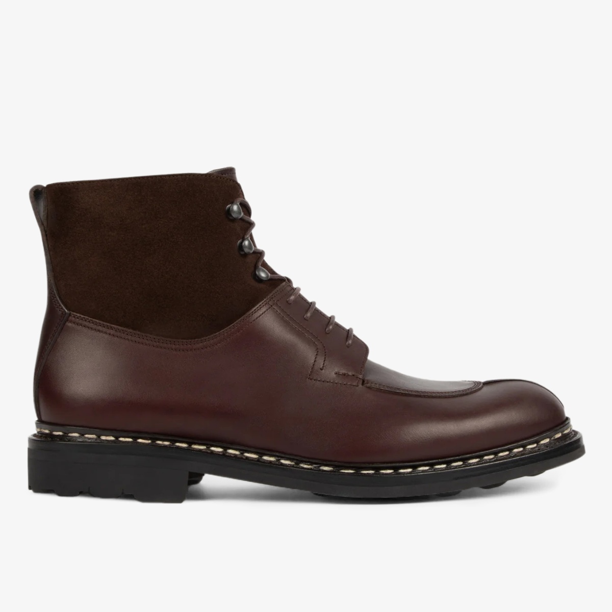 Heschung Ginkgo moro dark brown split toe lace-up boots