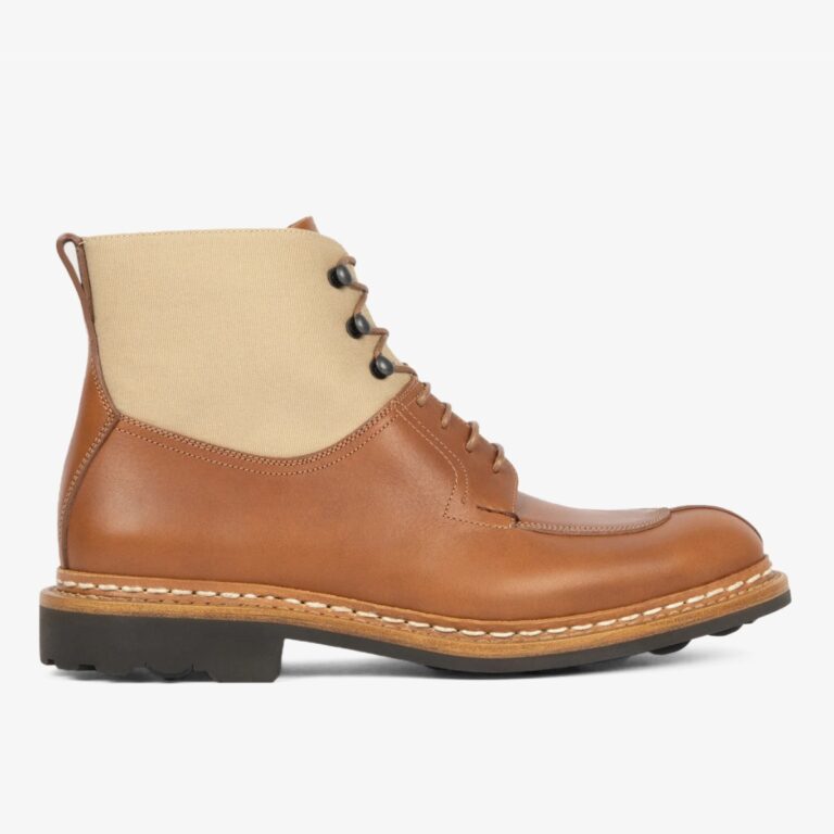 Heschung Ginkgo tan split toe lace up boots