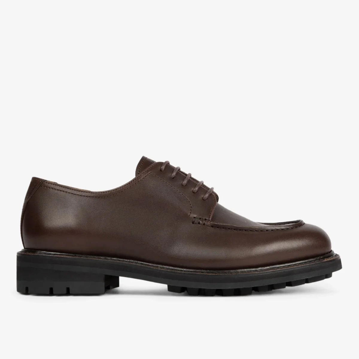 Heschung Ilex café dark brown moc toe derby shoes