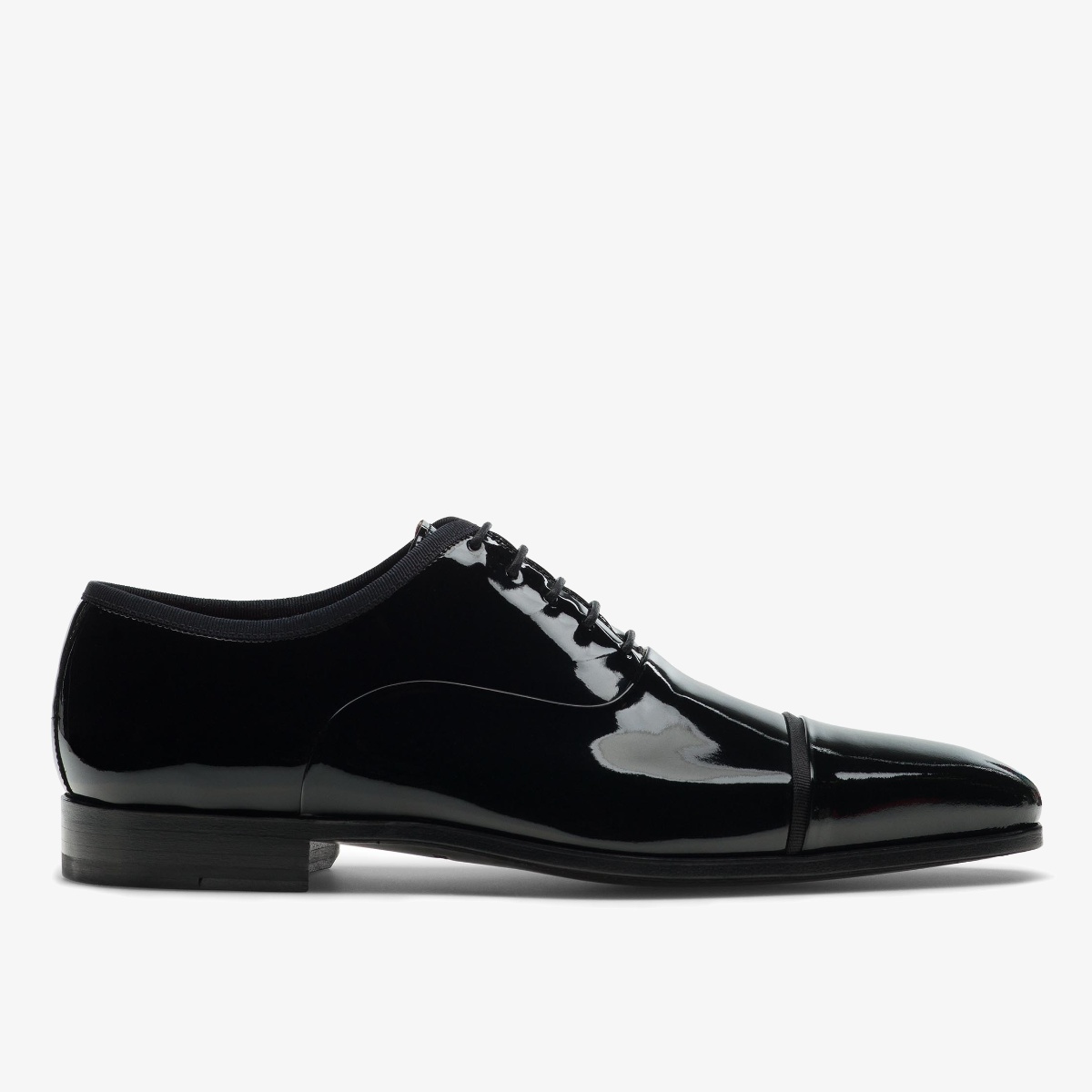 Magnanni black patent leather toe cap oxford shoes