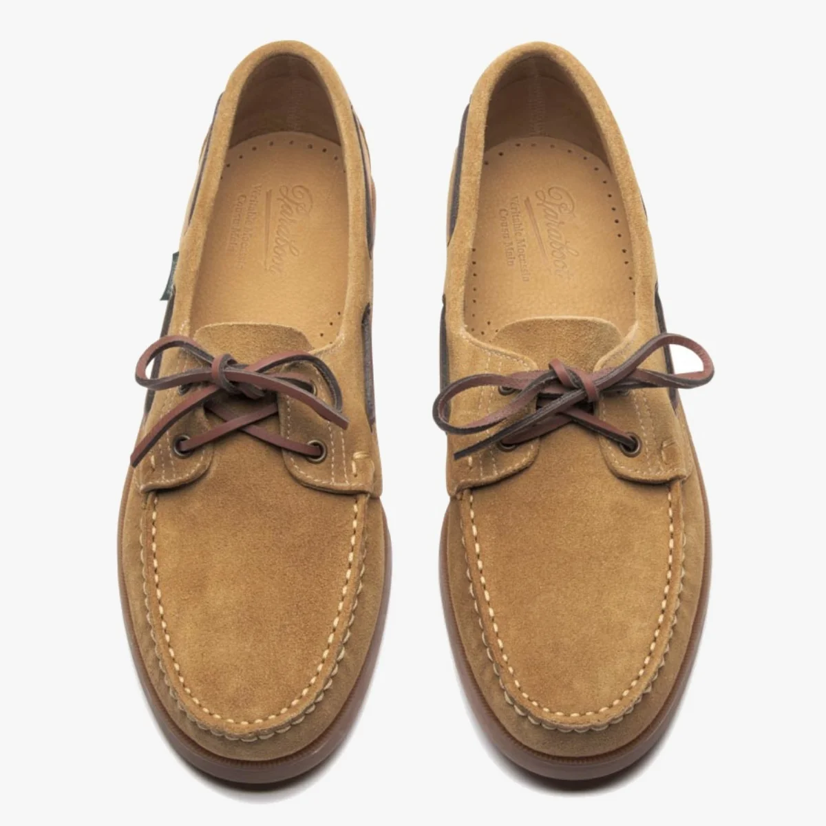 Paraboot Barth Marine Miel Velours Fauve Boat Shoes - The Noble Dandy