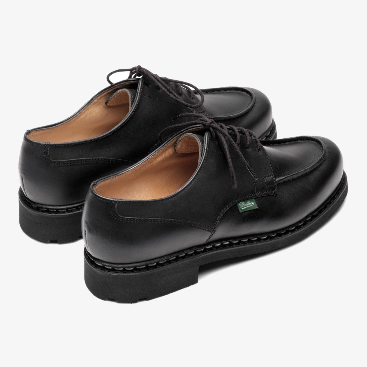 Paraboot Chambord Noir Apron Toe Derby Shoes