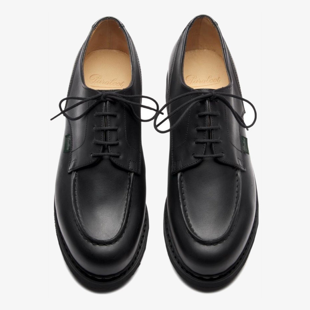 Paraboot Chambord Noir Apron Toe Derby Shoes