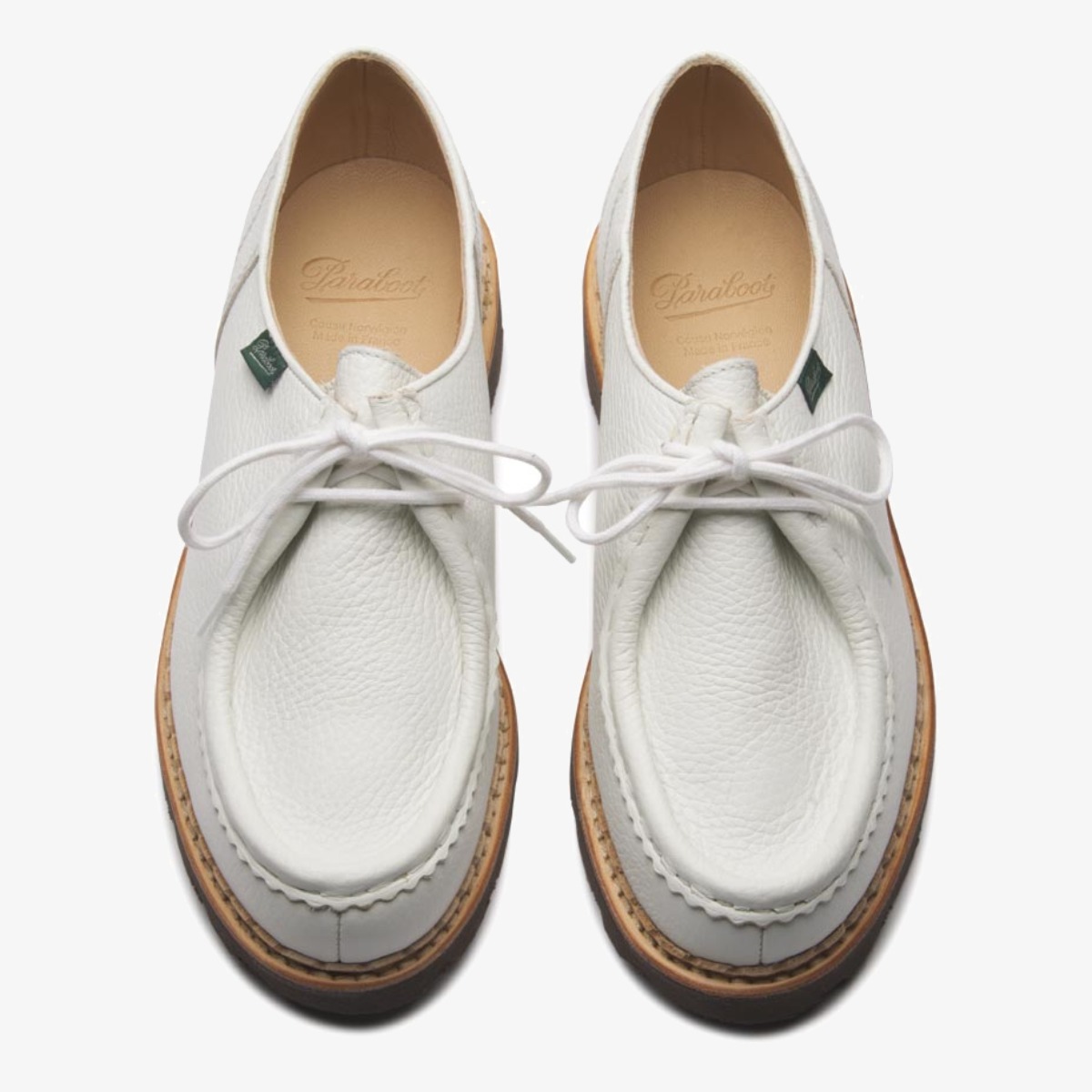 Paraboot Morzine Marche II grainé blanc derby shoes
