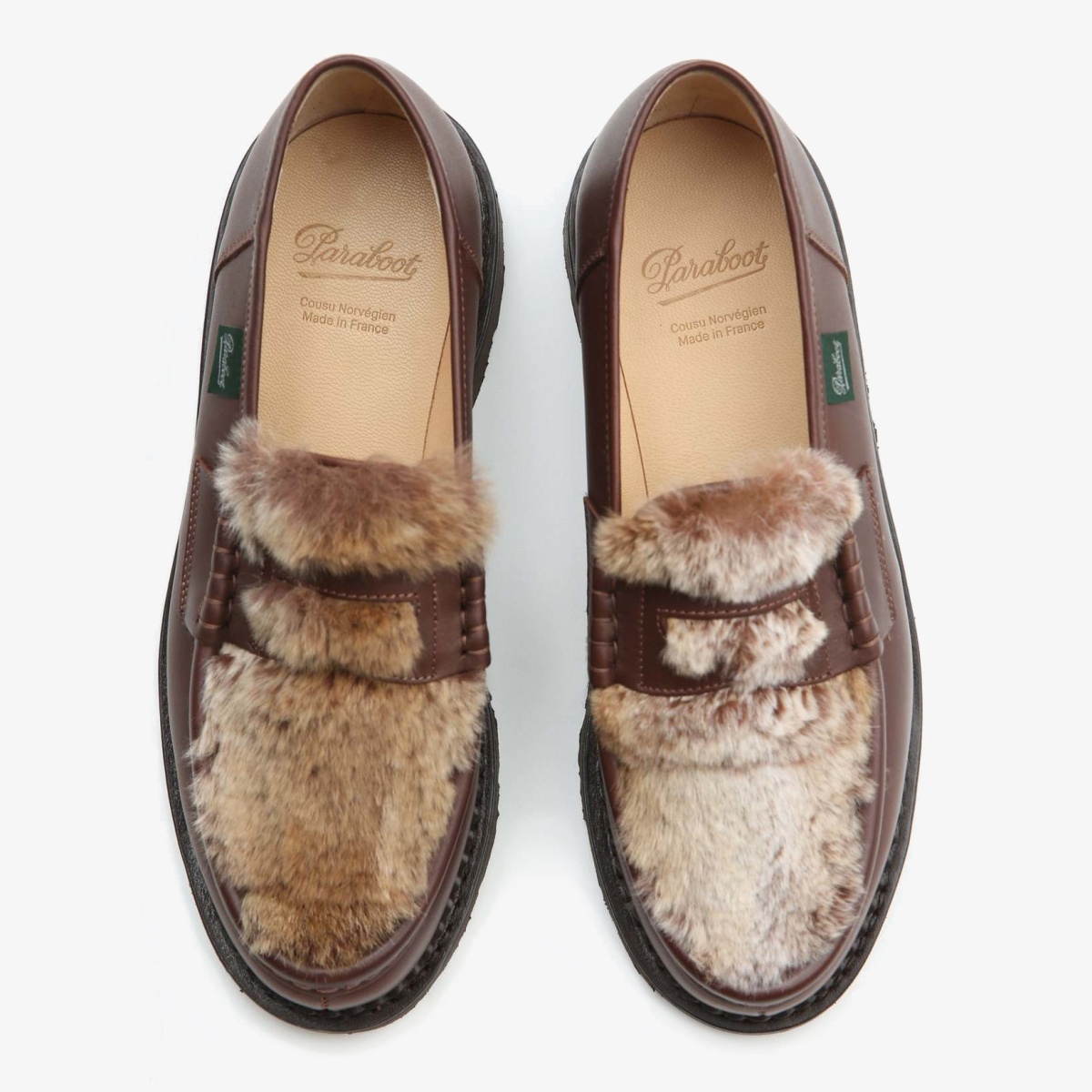 Paraboot Reims Marche rudi loaferiai su triušio kailiu