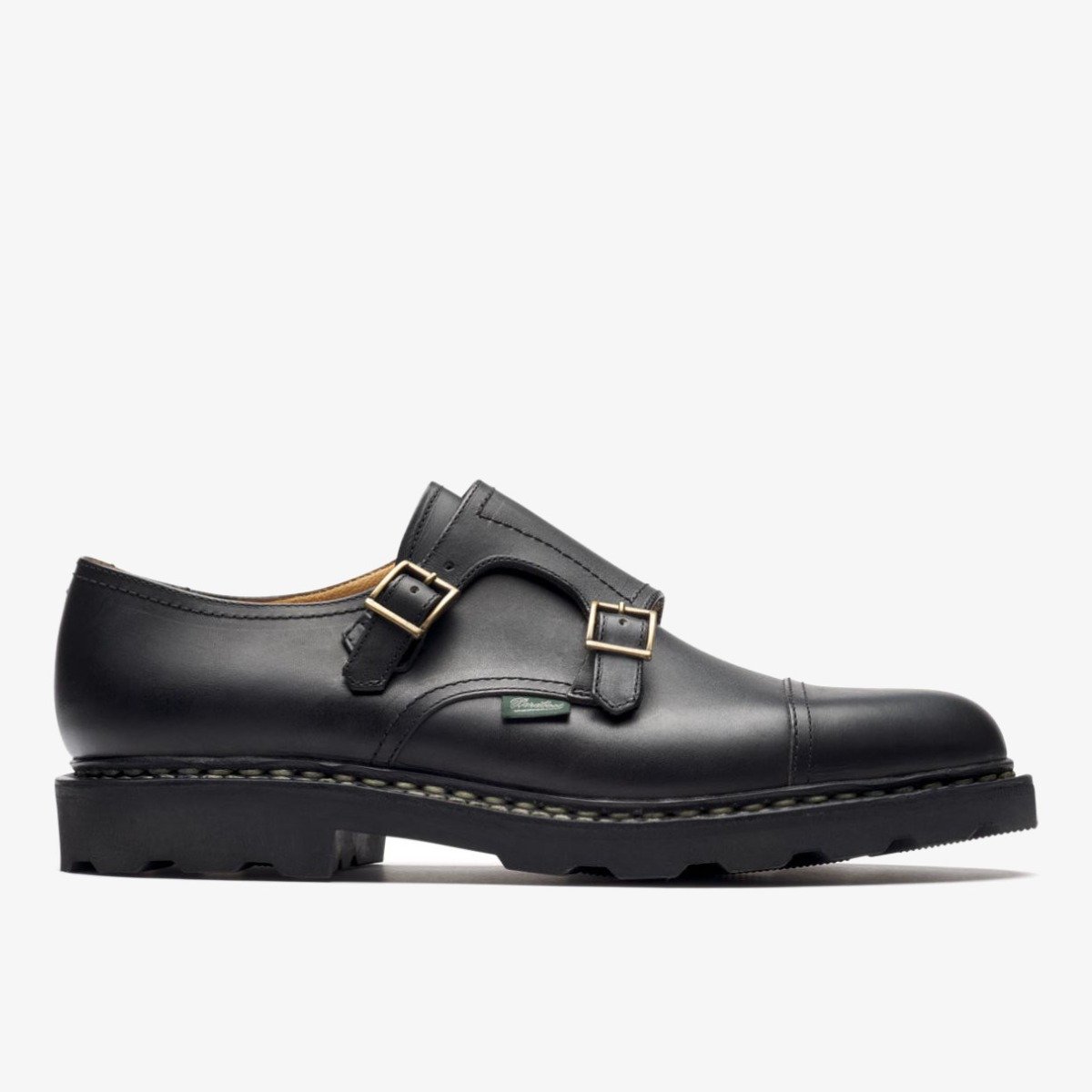 Paraboot William Noir Monk Strap Shoes